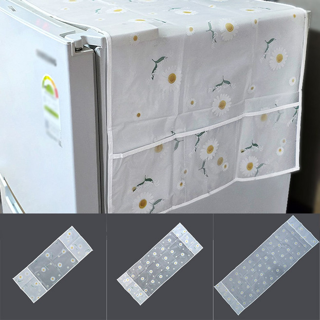골든트리 반투명 덮개용 수납 방수포켓 걸이 냉장고 전자제품 가구 먼지커버, 랜덤디자인