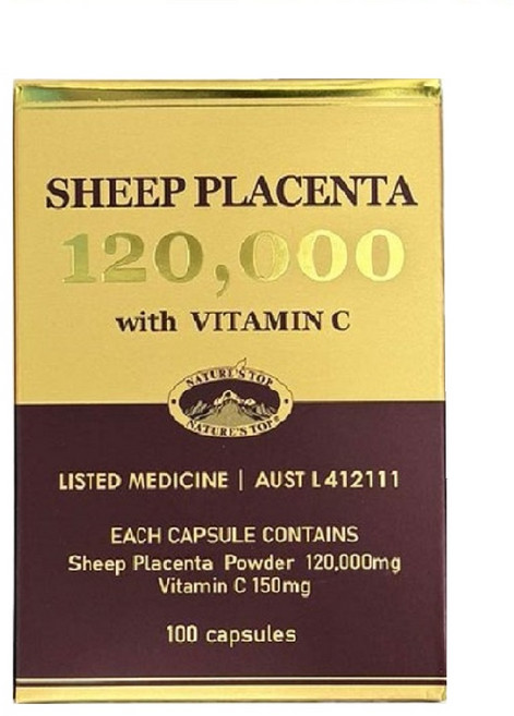 네이쳐스탑 호주 프리미엄 먹는 양태반 120000mg 100캡슐 고함량 100% 플라센타 분말 가루 파우더, 단품, 1개, 100정