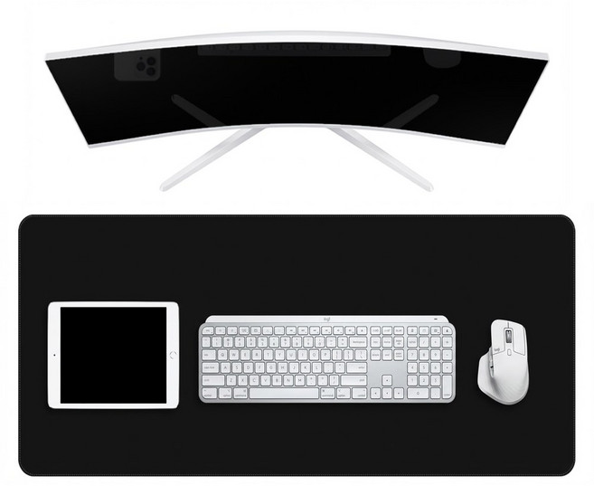 리팟 가죽 데스크 매트 와이드 장패드 마우스패드 논슬립 키보드패드, 블랙