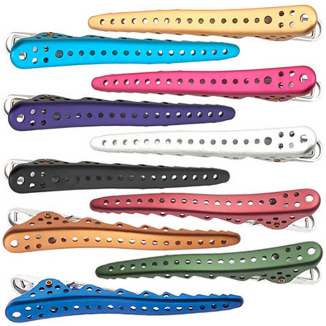 Y.S.PARK 일본 와이에스박 샤크 클립 헤어클립 미용집게핀 2개세트, 실버, 2개