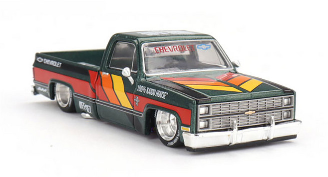 KaidoHouse x 미니지티(KHMG226) 1:64 쉐보 레 실버라도 카이도 웍스 V3 - 그린, 1개, 상페페이지참조