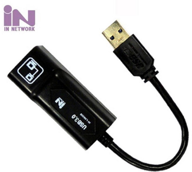 IN NETWORK USB유선랜카드 1000Mbps IN-LAN30B, 1개