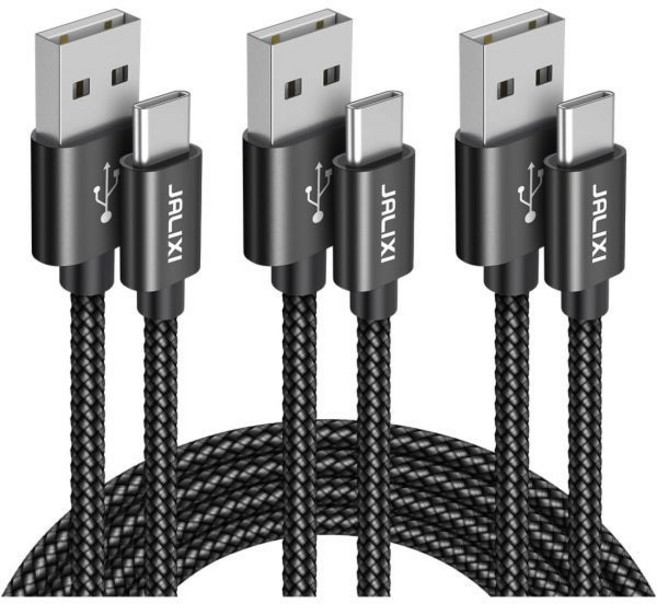 USB-USB C 케이블(3팩 1/3/10피트) iPhone 15 16 Pro/Pro Max/Plus Samsung Galaxy S24 S23 S22 S21 S25 Pix, 1ft 3ft 10ft_Black, 1개