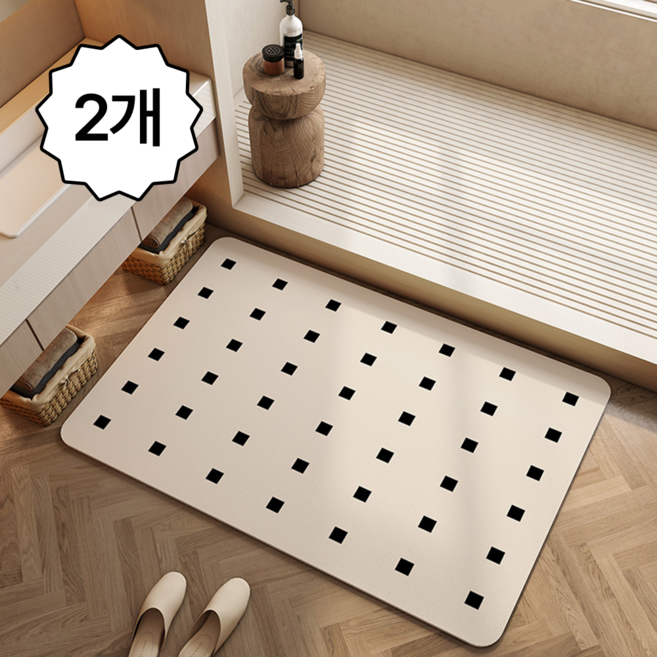 1+1 르코이 물기순삭 발매트 규조토 욕실매트 폭신폭신 세탁가능 논슬립 no.8, 2개, 8번타입