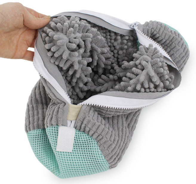 민스리빙 도톰 운동화 세탁망 대형 극세사 신발 빨래망, 그레이, 2개