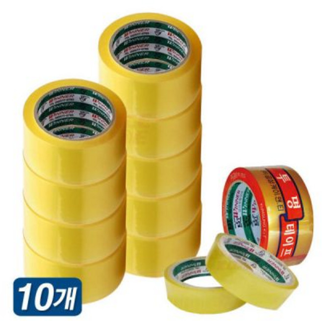 금성 러버 투명 테이프 25mmx25M 2등분 10개 테잎 강력 접착 포장 택배 냉동 내장 저온 보관 사계절용