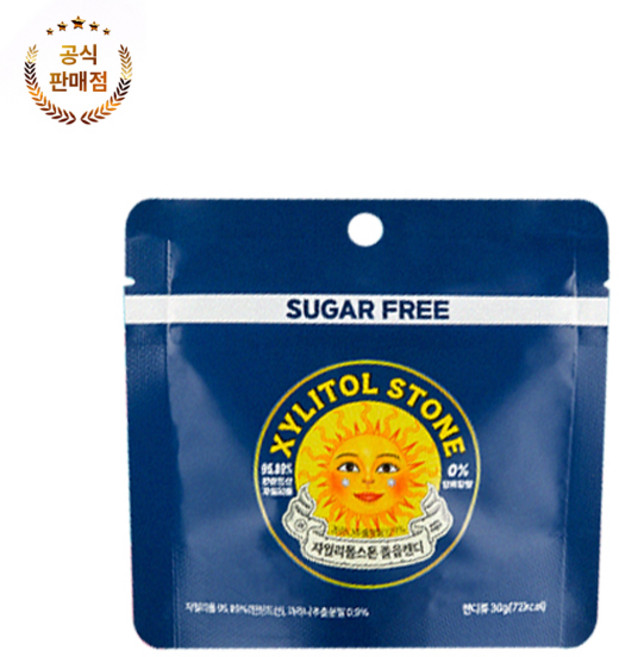 자일리톨 스톤 미니 지퍼백 30그램 졸음캔디, 30g, 1개