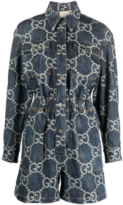 구찌 점보 GG 데님 플레이수트