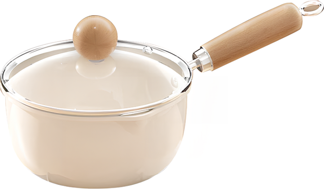 콜콜러브 편수냄비 냄비 이유식 냄비 라면 냄비 인덕션 겸용 세라믹 코팅 붙지않는 냄비 주방용 조리기구, 1개, 흰색, 16cm