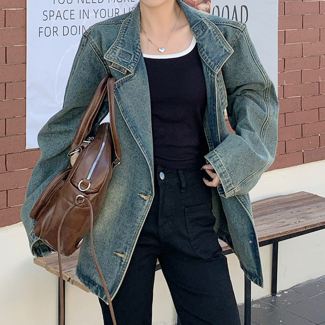대박난박양 하이넥 데님자켓