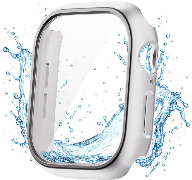 더조은셀러 워터디펜스 강화유리 방수 케이스 애플워치 호환, 실버
