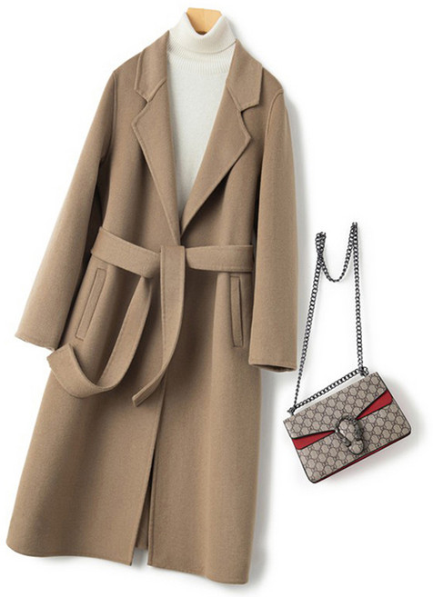 [2026 봄신상] 스타일아유 여성 양모100% 중기장 슬림핏 코트 벨트 디자인 겨울 모직 보온 아우터 LC0068