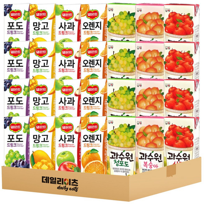 델몬트 과수원 과즙음료 7종 4개씩 28입 혼합 기획세트, 1개, 190ml