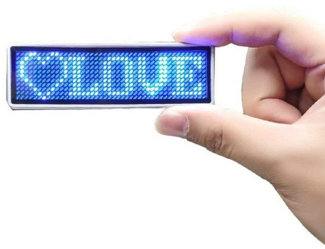 LED 이름표 명찰 네온사인 전자명찰 블루투스 프로그래밍 메시지 미니 보드, 1개