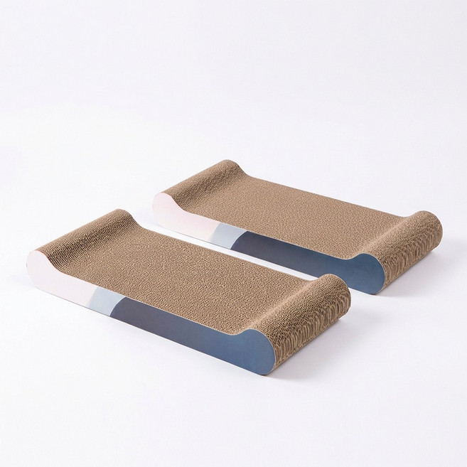 세이코코아 대형 골판지 캣 스크래쳐 쇼파형, 혼합색상, 2개