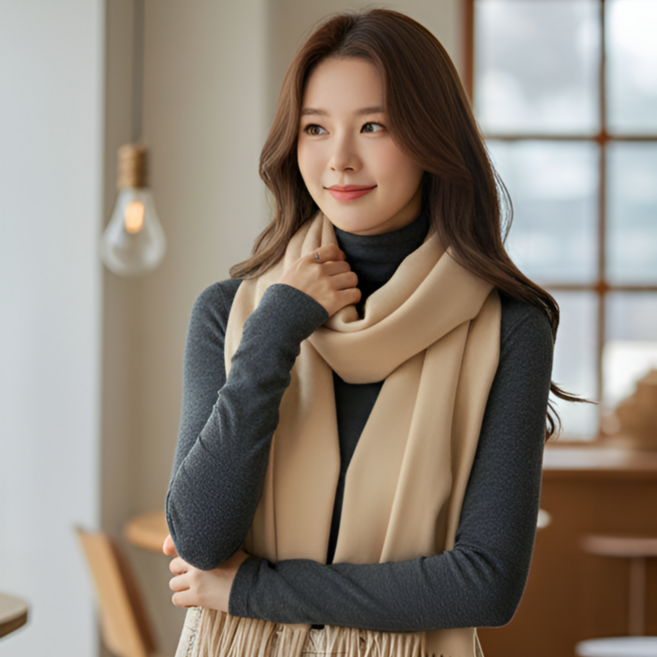 코르빈 부드러운 니트 머플러 캐시미어 남녀공용 목도리