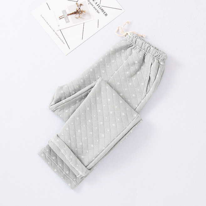 눈꽃 패턴 여성 수면 잠옷 바지