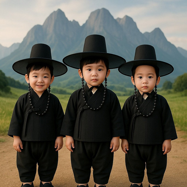 사자보이즈 저승사자 코스튬 아기한복 아동 유아 어린이 명절 설날 추석 양반