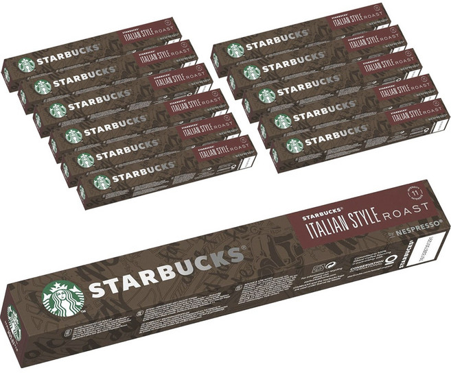 STARBUCKS 星巴克 Nespresso咖啡膠囊 義式烘焙風味, 12盒, 10顆