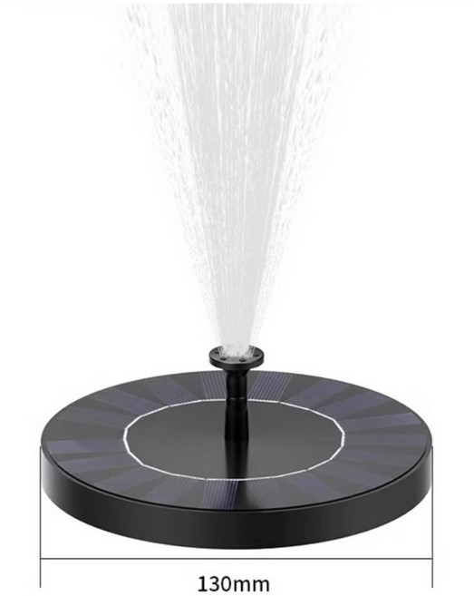 태양광 분수대 미니 LED 정원 꾸미기 연못 조명, 130mm태양광 분수대