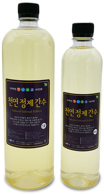 이와주 천일염 간수 천연 정제 간수 두부간수 두부응고제, 1개, 500ml, .