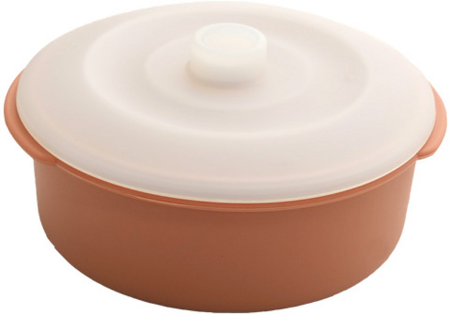 소노리떼 실리콘 계란찜기 소형 원형 400ml, 피치베이지, 1개