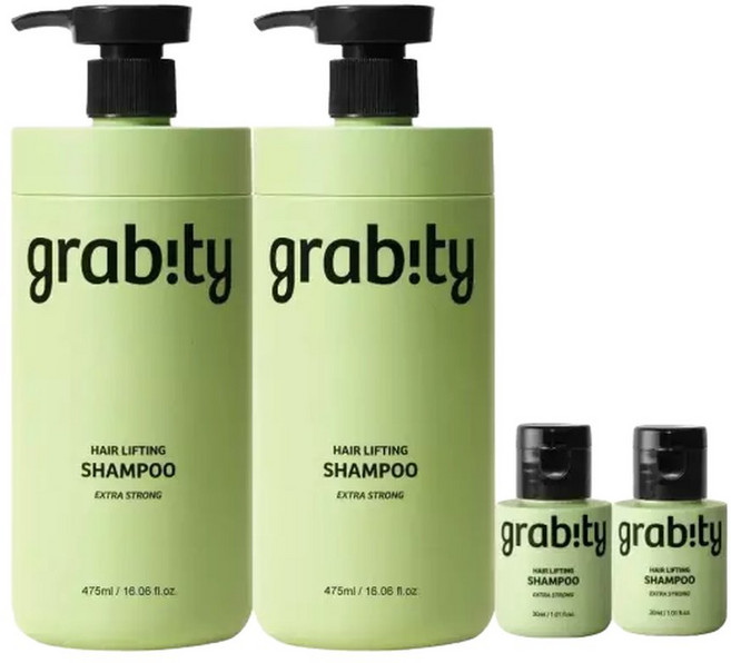 그래비티헤어리프팅 샴푸 엑스트라 스트롱 플로럴향 475ML 2개 ( 미니30ml 2개), 30ml
