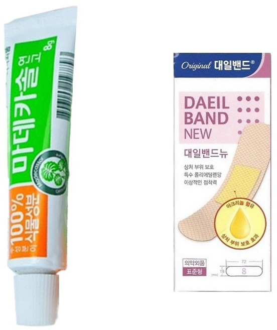 동국제약 100% 식물성분 마데카솔 상처 연고 8g + 대일밴드 표준형, 마데카솔 1개 + 대일밴드 표준형 8매, 1개