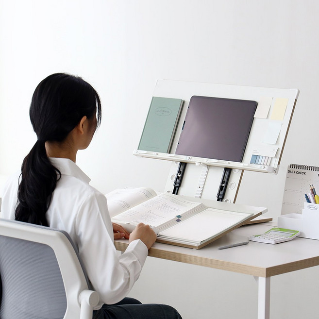 이룸 프라임 엘리베이터 2단 독서대 PL560 높이조절 책받침대, PL560(화이트), 색상