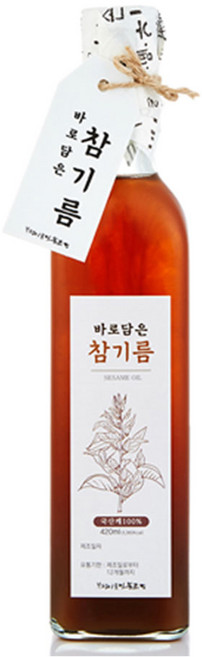 부평마을 국산참깨 바로짜서 바로담은 국산 참기름, 1개, 420ml