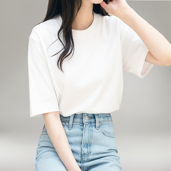 제이그린 여성 오버핏 반팔티 반팔 티셔츠