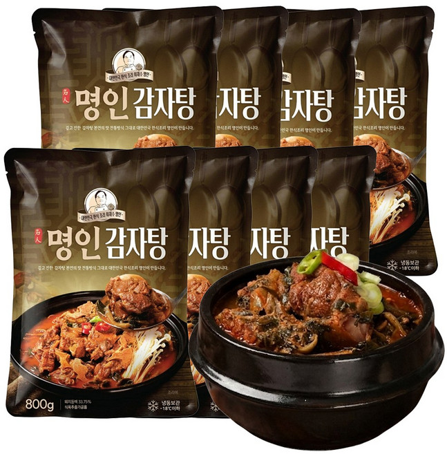 이가네식품 이재수명장 명인의 프리미엄 명인감자탕 1-2인분, 8개, 800g