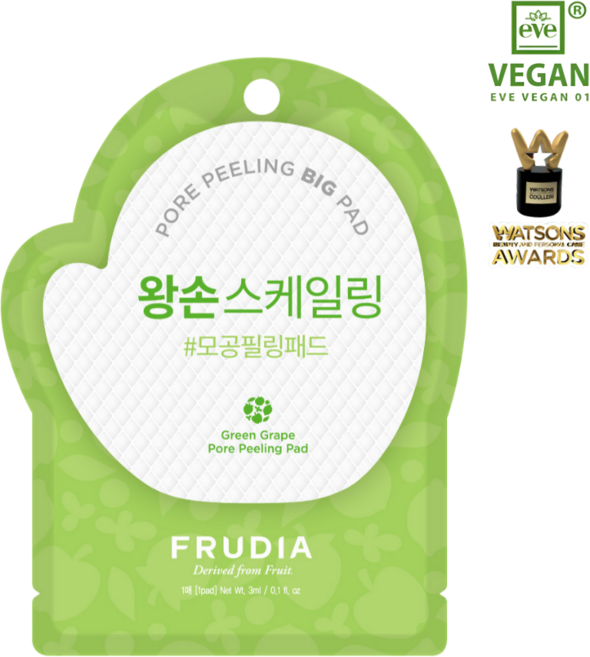 후르디아 청포도 약산성 모공 필링 패드 20매 (파우치타입), 1개, 60g, 20매입