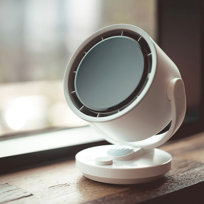 무선 무풍 회전 탁상용 써큘 무드등 선풍기 FAN300, 블랙