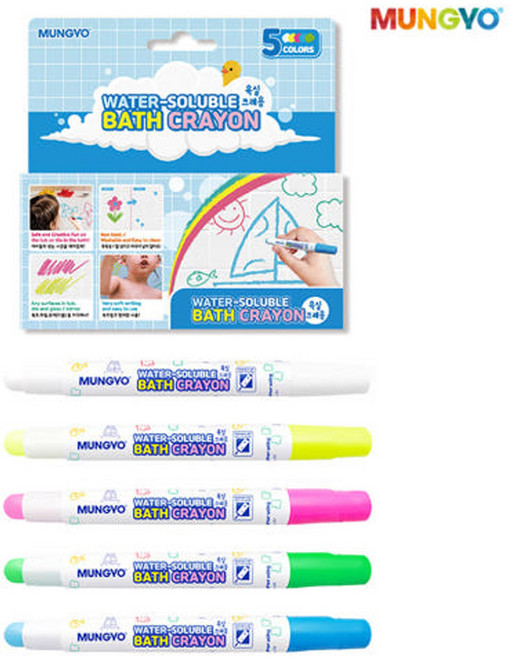 목욕놀이 크레용5색세트 문교 욕실크레용, 5색, 1개