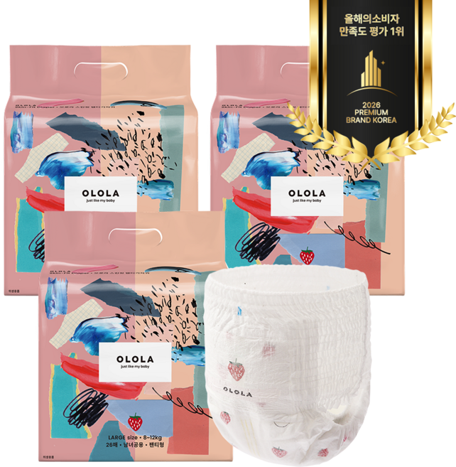 오로라 스킨핏 팬티기저귀 대형 26매x3팩, 대형(L), 78매