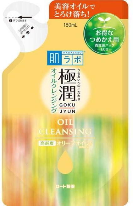 Rohto 로토 하다라보 고쿠준 오일 클렌징 리필, 180ml, 4개