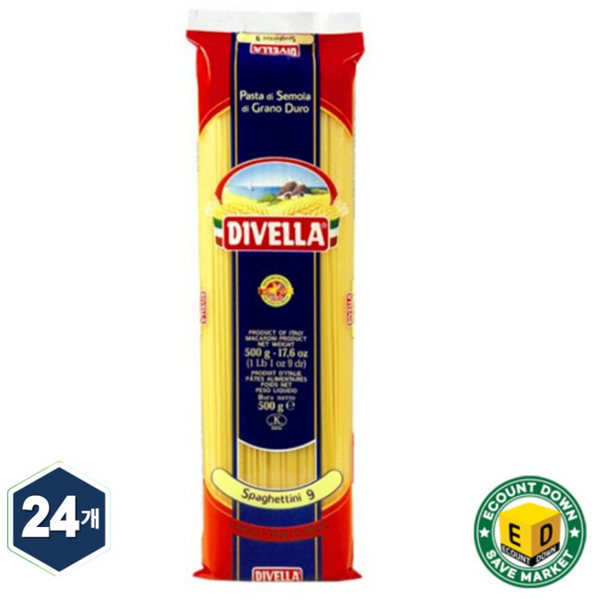 디벨라 스파게티니 9호 박스 (500g x 24개입), 500g, 24개