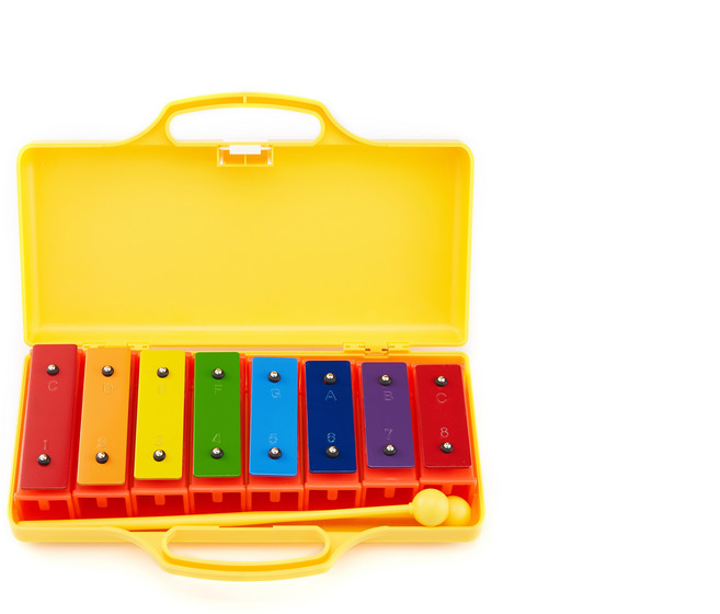 명창 실버스타 공명 실로폰8K(황색)음계분리형 무지개 칼라음판 {실.채포함], 1개, 황색, 8판