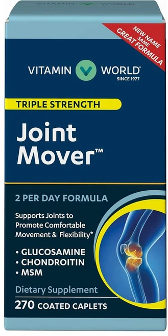 Vitamin World Triple Strength Joint Mover 비타민 월드 트리플 스트렝스 조인트 무버 글루코사민 콘드로이틴 MSM 270정, 1개 - 쿠팡