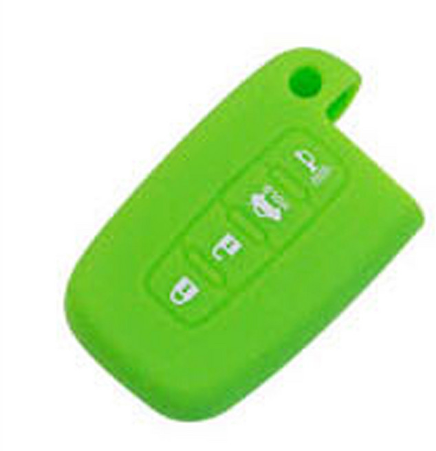 공용 국산차 현대 호환 기아 호환 실리콘 키케이스, 스마트4버튼, 그린, .