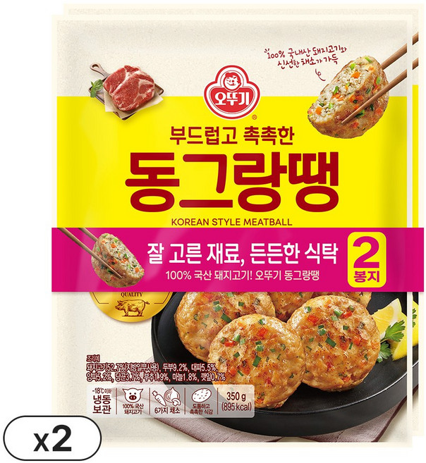 오뚜기 부드럽고 촉촉한 동그랑땡 350g, 4개
