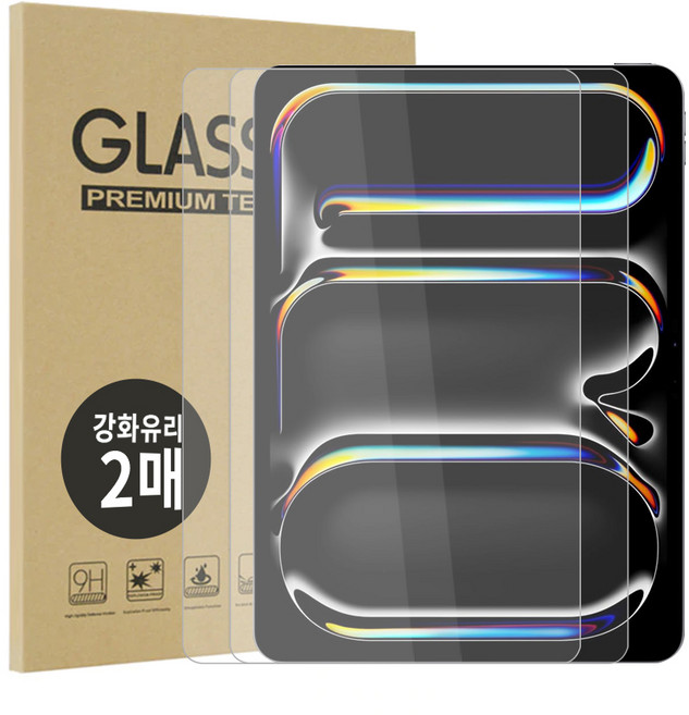 니하 아이패드 갤럭시탭 태블릿 강화유리, 투명, 1세트