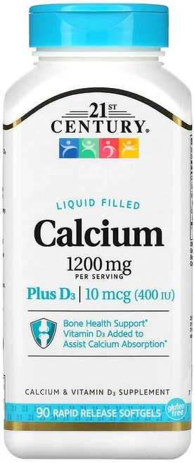 21st Century 센츄리 액상 함유 칼슘 플러스 D3 600mg 속방성 소프트젤 90정, 기본, 1개 - 쿠팡