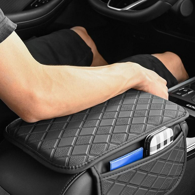 버니박스 편안한 자동차 콘솔박스 커버 수납함, 블랙