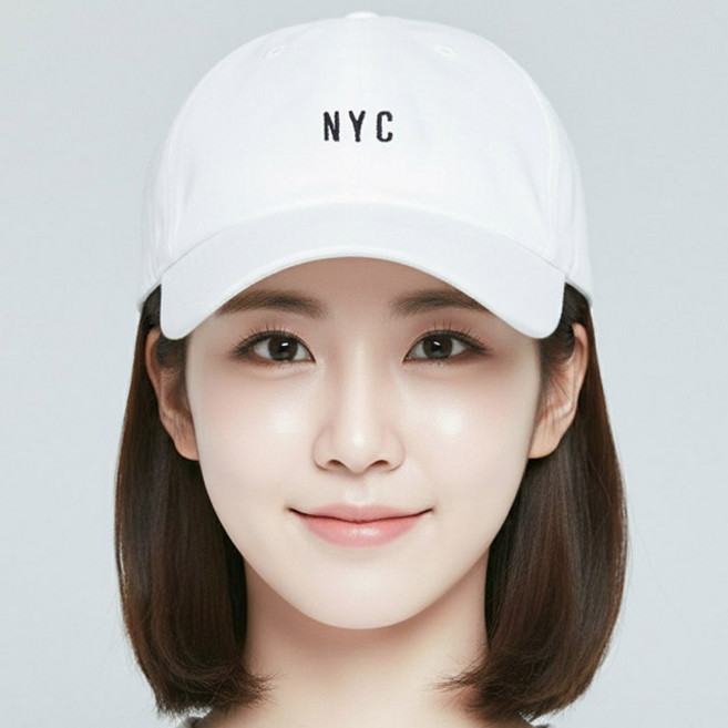 베이직엠 남성 여성 야구모자 볼캡 면 심플 NYC 자수