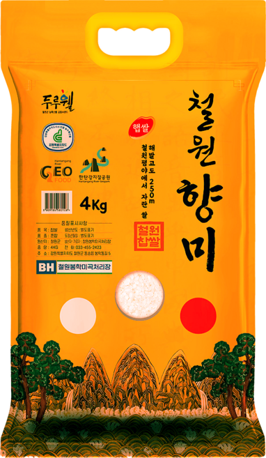 [찹쌀][출고당일도정] 2025년산 햅쌀 철원평야 철원향미 찹쌀, 1개, 4kg