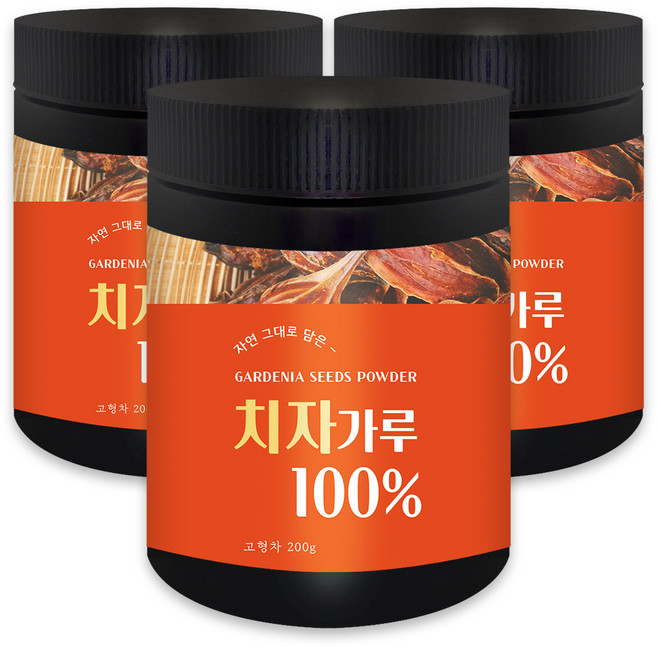 헬로우그린 헬로우 그린 국산 치자가루 200g 치자열매 분말 가루, 3개