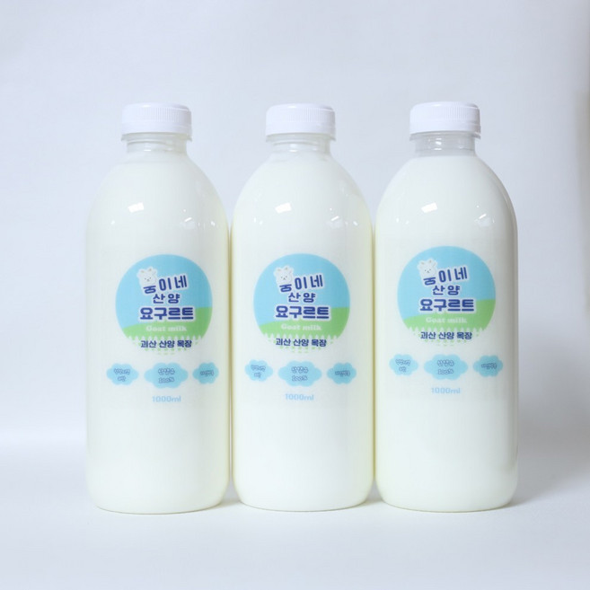 국내산 산양요구르트 100% 웅이네농장 산양유 산양단백질 마시는요구르트, 1kg, 3개
