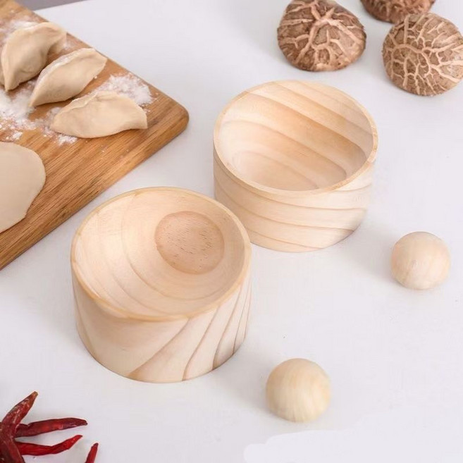 만두 제조업체 목재 부엌 둥근 가정용 만두피 만들기, 만두피 압착기 2개 세트, 2개